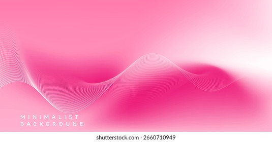 Un fondo rosa suave en un estilo minimalista, que consiste en líneas delgadas y onduladas que se mueven suavemente, creando una sensación suave y calmante.