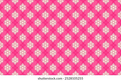 Fondo rosa suave con motivo romántico de icono de nieve de invierno. Este diseño se puede utilizar para el dormitorio, sala de estar, Fondo de pantalla de estudio y también se puede utilizar para las cubiertas del libro, carpetas, texturas de la tela de la ropa y