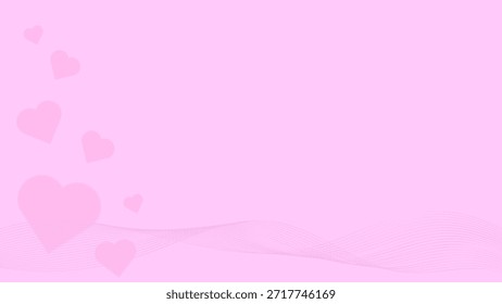 Fondo de pantalla De Fondo Rosa Suave Decorado Con Adornos De Amor Rosa Y Líneas Onduladas