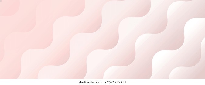 Soft pink background with wavy pattern. The background features a smooth texture with a gentle pink color gradient. Minimal abstract gradient wavy line vector background