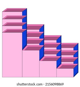 Soft Pink Bar Chart Pattern Concept