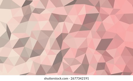 Ilustración de textura de fondo abstracto geométrico de bajo poli rosa suave y beige