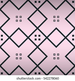 Soft pink and blue geometric seamless pattern in tribal style. Vivid, graphic design for textile, web, game or other purpose.
