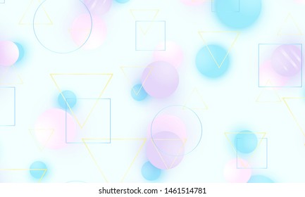 Soft pink, blue, violet balls. Baby background. Creative decoration. Fun concept. Vector illustration. Cute design template. Blue soft pattern.