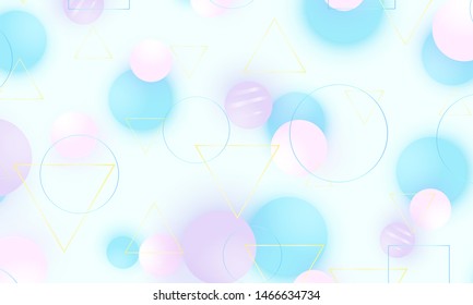 Soft pink, blue, violet balls. Baby background. Creative decoration. Fun concept. Vector illustration. Cute design template. Blue soft pattern.