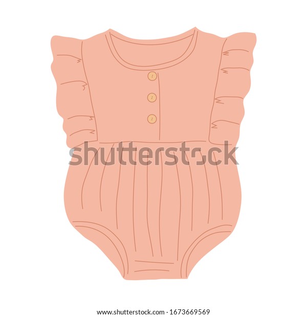 Soft Pink Bodysuit Newborn Girl Stock Vector (Royalty Free) 1673669569