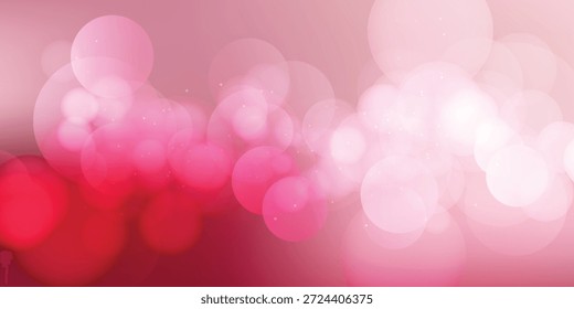 Fondo Bokeh rosa suave con círculos brillantes para románticos, visuales festivos y proyectos creativos