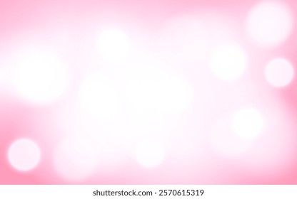 Soft Pink Bokeh Glow on a Dreamy Pastel Background. Abstract Romantic Light with Gentle White and Pink Tones, Background decoration. 