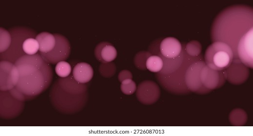 Weich rosa Bokeh Lichter auf dunkelrotem Hintergrund, abstrakter Glanz für Hintergründe und Design