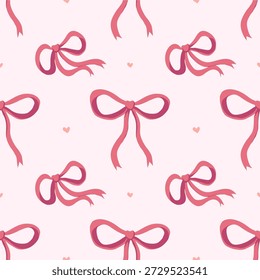 Soft Pink Bows Seamless Pattern Fundo