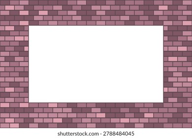 Soft pink brick wall frame with transparent center