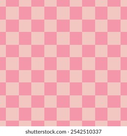Soft pink checkered background. Vintage grid backdrop. Lilac colours ornament.