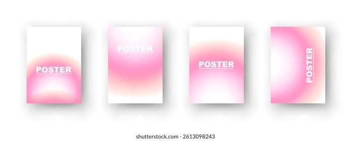 Soft pink circular gradients for poster backgrounds. Pastel abstract graphic elements