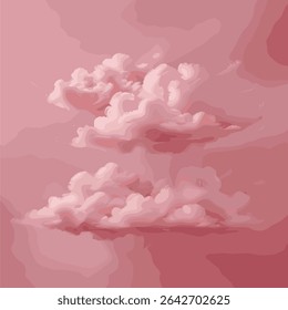 Soft pink clouds floating peacefully in a dreamy pastel sky