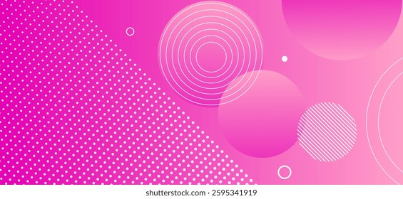 Soft pink colour abstract gradient background with geometric circle shapes pattern and abstract lines vector illustration eps10. Futuristic, Luxury,graphic,Degital. Perfect for modern.
