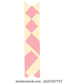 Soft pink and cream diagonal patterned strip design, great for washi tape mockups, cute elements, and stationery visuals.