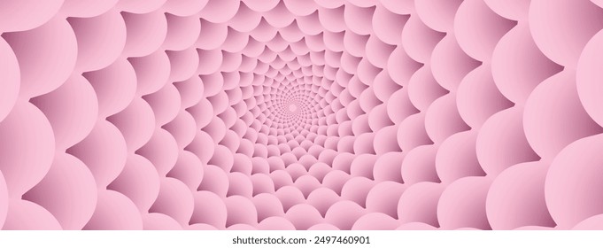 Soft pink cushion design with geometric depth