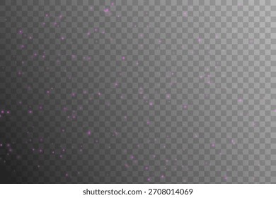 Partículas de polvo rosa suave de varios tamaños y transparencia dispersas sobre un fondo a cuadros. Diseño minimalista sin llamaradas ni reflejos, solo polvo delicado.