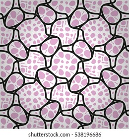 Soft pink fancy seamless pattern in tribal style.