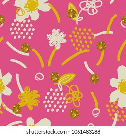 Soft pink floral pattern.