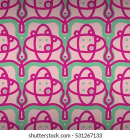 Soft pink geometric seamless pattern background in tracery style.