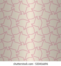 Soft pink geometric seamless pattern background in knotty style. Clean mosaic repeatable backdrop. Classic tracery.