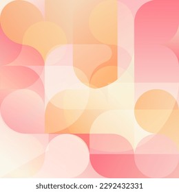 Soft pink Geometric Shapes Gradient Pattern. Rose Wave Abstract Geometric Background. Orange Minimal Concept for card, poster, cover, wallpaper, brochure