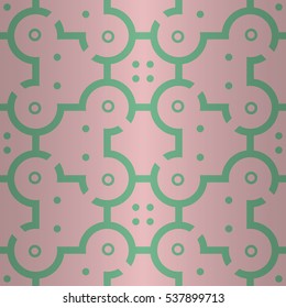 Soft pink geometrical seamless pattern in tribal style. Shining, symmetrical design for packing-paper, carpet, carpet or other purpose. Plain tessellated repeatable backdrop.