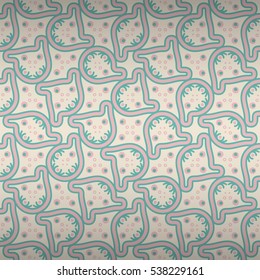 Soft pink geometrical seamless pattern in organic style. Shining, contrast design for curtain, game, surface or other purpose. Plain puzzle repeatable backdrop.