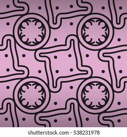 Soft pink geometrical seamless pattern in primitive style.