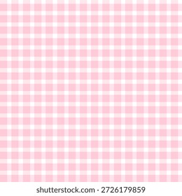 Soft pink gingham check seamless pattern. Cute and minimal background suitable for fabric, packaging, kids products, stationery, and spring designs.