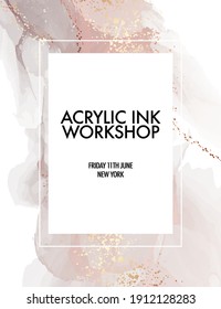 Soft pink gold splash background painting, wall art design, workshop template, presentation cover
