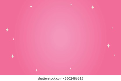 A soft pink gradient background with scattered white stars