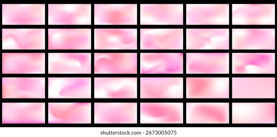 Weich rosa Farbverlauf unscharfen Hintergrund Sammlung, glatte abstrakte Texturen für Design, Tapete, Banner, Präsentation und kreative Projekte. Sanfte Pastellästhetik.

