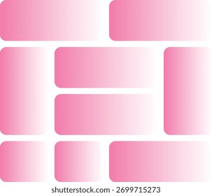 Retângulos de gradiente rosa suave e quadrados com cantos arredondados no fundo branco resumo