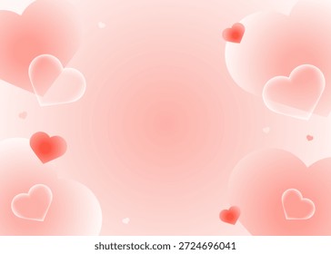 Soft Pink Heart Border Background Valentine Theme