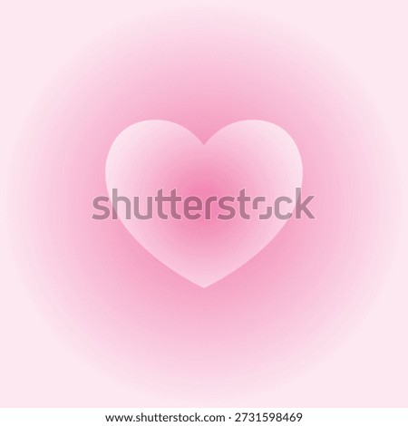 Soft pink heart shape with smooth gradient background for valentine, wedding, beauty branding and social media.
