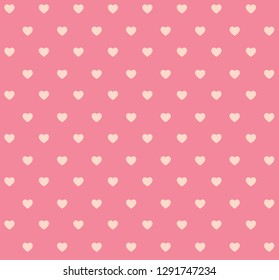 Soft pink heart valentine's day pattern vector