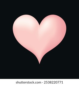 Soft pink heart vector illustration. Featuring a subtle 3D effect, this heart design.  pink heart, love symbol, heart shape, love illustration, love icon