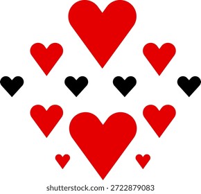 Anuncio de Vector de onda de corazón rosa suave con corazones lindos flotantes para el fondo romántico del día de San Valentín y elemento de diseño decorativo