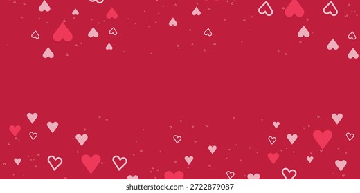 Anuncio de Vector de onda de corazón rosa suave con corazones lindos flotantes para el fondo romántico del día de San Valentín y elemento de diseño decorativo
