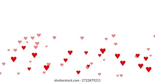 Soft Pink Heart Wave Vector Banner with Floating Cute Hearts for Valentine Day Romantic Background and Decorative Design Element