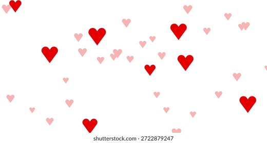 Banner de vetor de onda de coração rosa suave com corações bonitos flutuantes para o fundo romântico do dia dos namorados e elemento de design decorativo