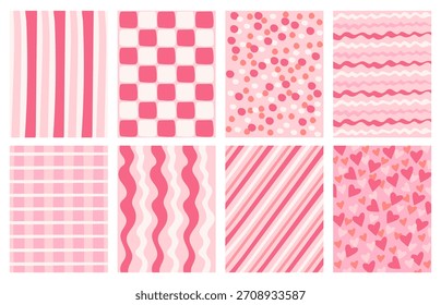 Colección de fondos mínimos de color rosa suave. Plantillas románticas para tarjetas, invitaciones, portadas, carteles, ventas y Diseño web.