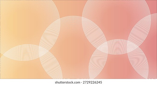 Fondo de Vector degradado rosa y naranja suave, con sutiles patrones de líneas circulares. Fondo de Vector rosa en textura tranquila y moderna. Fondo de Vector mínimo en color rosa y naranja.