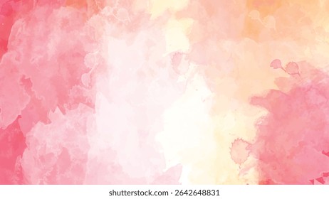 Soft pink orange and yellow watercolor washes blend seamlessly creating a light airy texture ideal for wedding invitations or other delicate designs