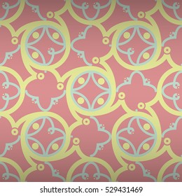 Soft pink ornamental seamless pattern background in alien style. Clean mosaic repeatable backdrop. Classic design. Bright, graphical design for surface, ads, packing-paper or other purpose.
