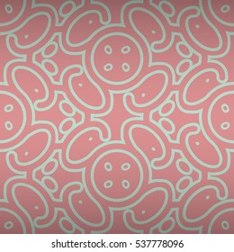 Soft pink ornamental seamless pattern in organic tracery style. Clean tessellated repeatable backdrop. Shining, graphic design for ads, game, surface or other purpose.