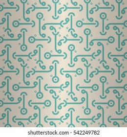 Soft pink ornamental seamless pattern in alien style. Modern design. Colorful, symmetric design for fabric, banner, surface or other purpose.