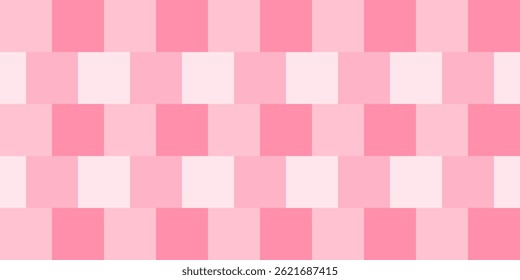 Soft pink pastel checkered pattern with gentle squares in a neat grid. Perfect for feminine designs, nursery decor, or kids-themed visuals. Ideal for textiles, backgrounds, or playful branding.